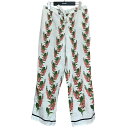 【中古】YOLKE 総柄リネンパンツ ホワイト サイズ:XS 【300325】(ヨーク)