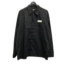 【中古】SEQUEL WORK SHIRT ストライプシャツ SQ 24SS SH 05 ブラック×ホワイト サイズ:L 【020425】(シークエル)