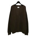 【中古】Yonetomi「SHAGGY MOHAIR CARDIGAN」 モヘアカーディガン 95 244 024 ブラウン サイズ:L【価格見直し】