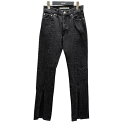 【中古】JOHN LAWRENCE SULLIVAN スリットデニムパンツ ブラック サイズ:S 【040425】(ジョンローレンスサリバン)