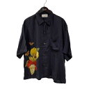 【中古】UNUSED REGENERATED FIBER アロハシャツ US2315 ネイビー サイズ:SIZE 2 【040425】(アンユーズド)