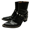 【中古】JOHN LAWRENCE SULLIVAN「Pointed toe boots with pearl」 ヒールブーツ ブラック サイズ:7【価格見直し...