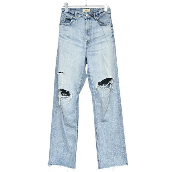 【中古】YANUK LEA Boys Straight ダメージデニムパンツ 57121231 インディゴ サイズ:23 【050425】(ヤヌーク)