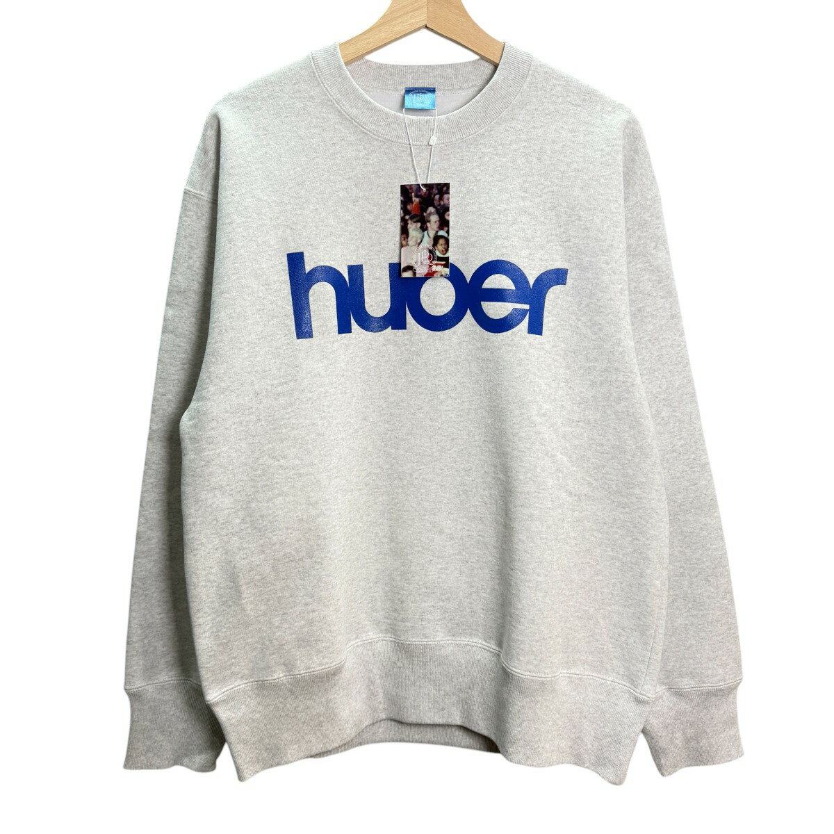 【中古】HuberStore24AW/ Printer Logo Crew プリンターロゴクルーネックスウェット ライトグレー サイズ:S【価格見直し】