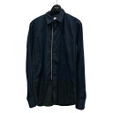 【中古】DRIES VAN NOTEN コットンシャツ ネイビー×ブラック サイズ:44 【050425】(ドリスヴァンノッテン)