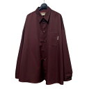 【中古】MARNI 21AW ウールギャバジンレギュラーカラーシャツ トロピカルウールシャツ CUMU0061Q0 UTW926 バーガンディ サイズ:52 【...