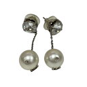 【中古】MIU MIU パールピアス シルバー 【050425】(ミュウミュウ)