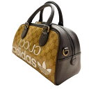 【中古】GUCCI×adidas 2WAYロゴミニダッフルバッグ 702397 ブラウン 【050425】(グッチ×アディダス)