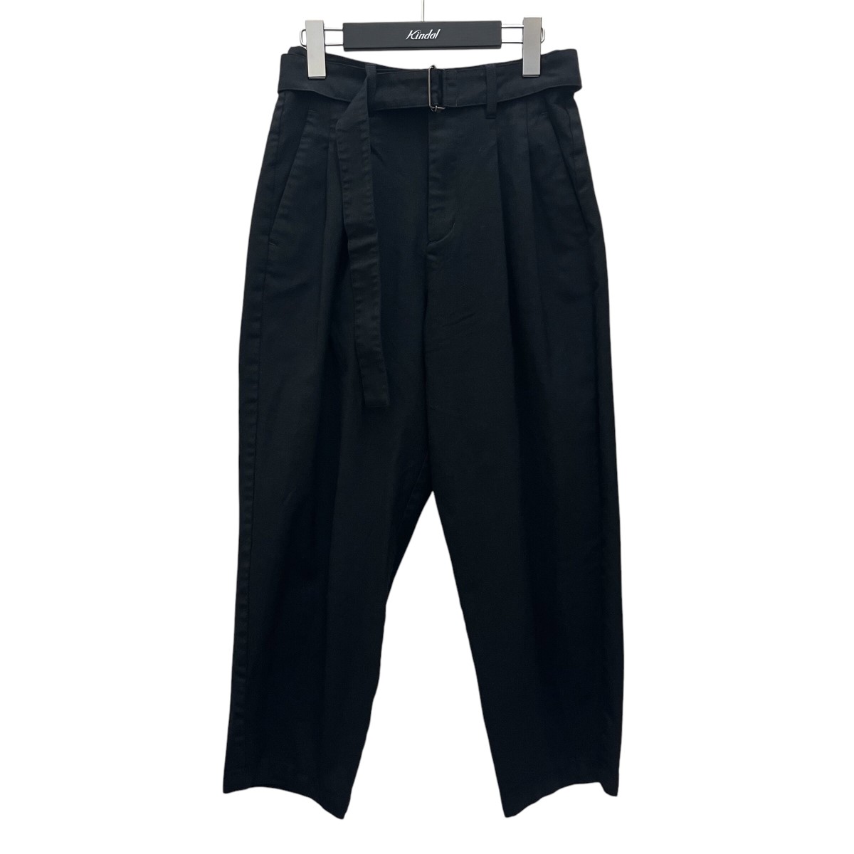 【中古】ATTACHMENT HARD TWISTED WOOL TROPICAL BELTED PANTS ベルト付パンツ AP21-016 ブラック サイズ:1 【060425】(アタッチメント)