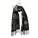 【中古】HERMES カザック・キーコレクション カシミヤマフラー グレー 【060425】(エルメス)