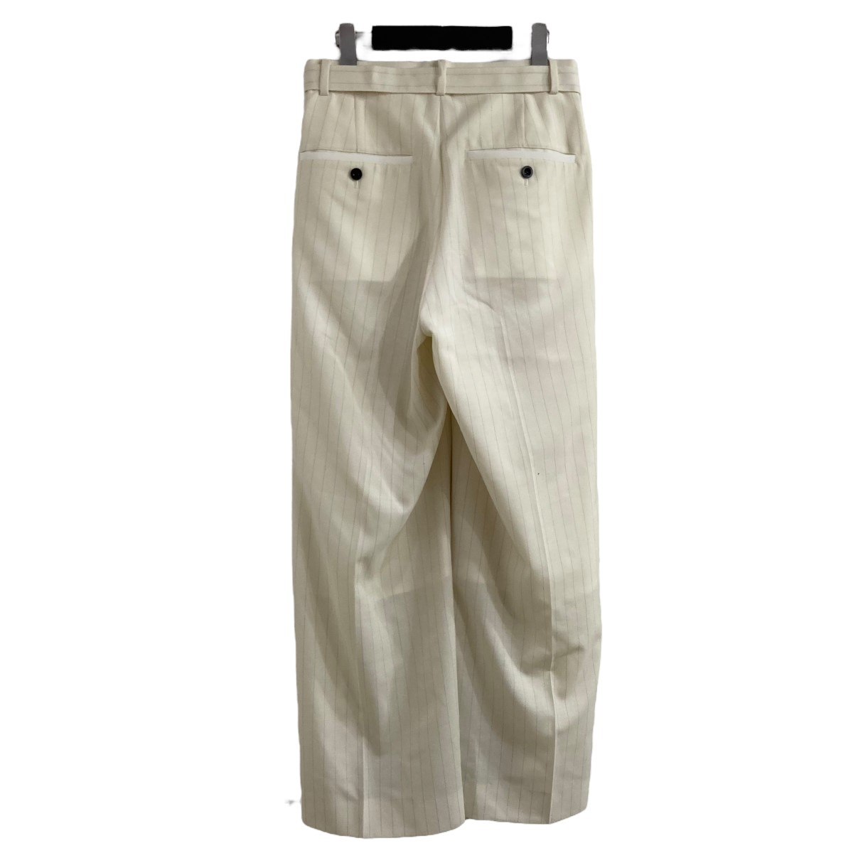 【中古】sacai　ベルテッドストライプパンツ アイボリー サイズ：1 【060425】（サカイ）
