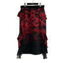 【中古】sacai チェックロングスカート 22-05939 レッド×ブラック サイズ:3 【070425】(サカイ)(4)