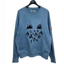 【中古】C.E 25SS OVERDYE FLARE CREW NECK 刺繍オーバーダイクルーネックスウェットシャツ CES27CS09 GRAY(ブルー系) サイズ:L 【070425】(シーイー)(4)