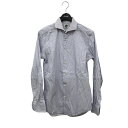 【中古】BAGUTTA SLIM FIT ストライプ 長袖シャツ ブルー サイズ:38 【070425】(バグッタ)