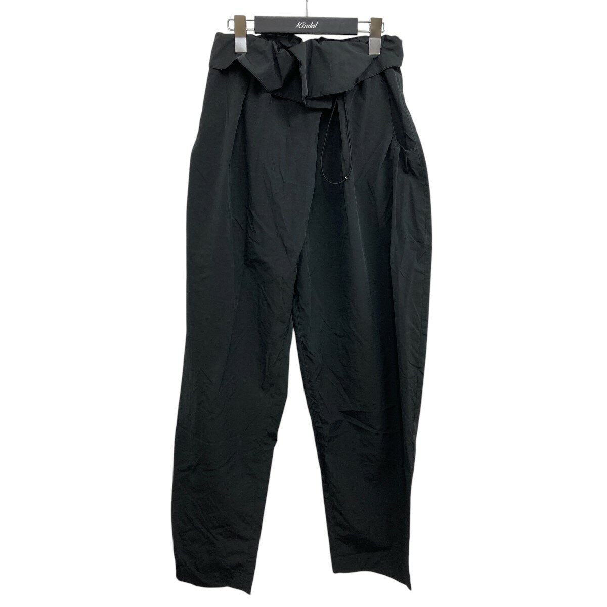 【中古】mame kurogouchi 25SSSplit Yarn High Waisted Drawstring Trousers ドローストリングパンツ ブラック サイズ:3 【080425】(マメクロゴウチ)
