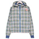 【中古】THE MUSEUM VISITORLOVE CHECK HOODED JACKET チェック柄フーデットジャケット パーカー S14857 レッド×グリーン×ブルー サイズ:S【価格見直し】