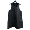 【中古】BLACK COMME des GARCONS 総柄ロングベスト ブラック サイズ:L 【090425】(ブラックコムデギャルソン)