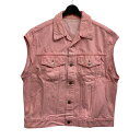 【中古】URU22SSDENIM OVERSIZED VEST TYPE B オーバーサイズデニムベスト ピンク サイズ:2【価格見直し】