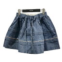 【中古】MIU MIU シャンブレーミニスカート インディゴ サイズ:36 【100425】(ミュウミュウ)