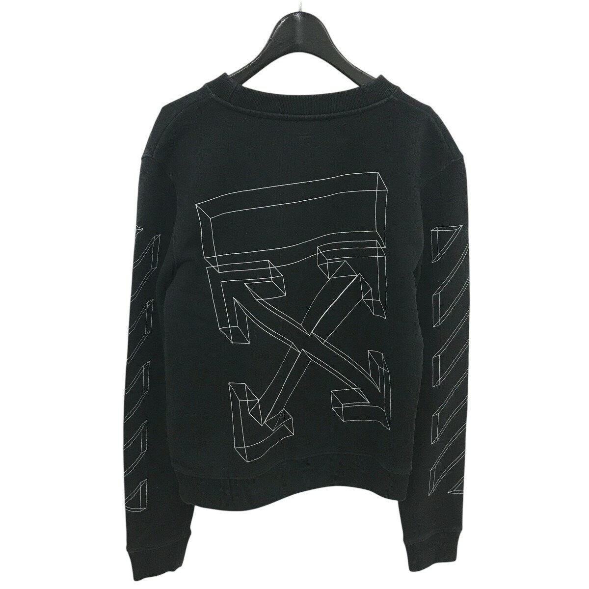 【中古】OFFWHITE3Dラインスウェット OMBA025E18192002 ブラック サイズ：XS【価格見直し】