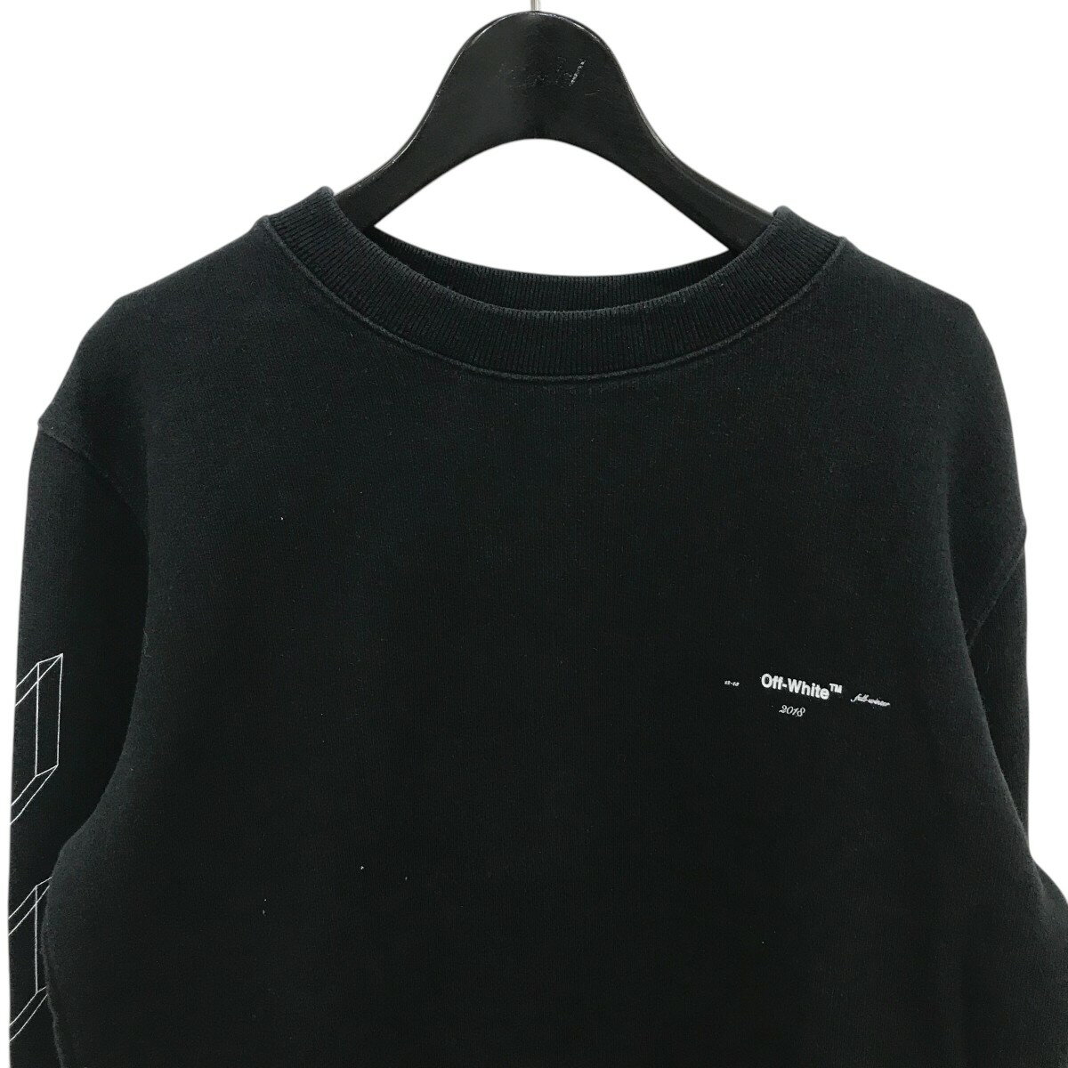 【中古】OFFWHITE3Dラインスウェット OMBA025E18192002 ブラック サイズ：XS【価格見直し】