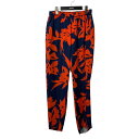 【中古】DRIES VAN NOTEN テーパードイージースラックス ネイビー×オレンジ サイズ:40 【120425】(ドリスヴァンノッテン)