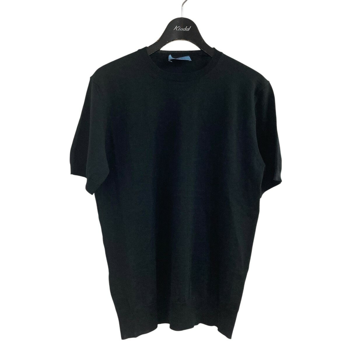 【中古】PRADA　ニット半袖シャツ ブラック サイズ：38 【120425】（プラダ）