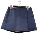 【中古】HERMESレザーパンツ ネイビー サイズ:38