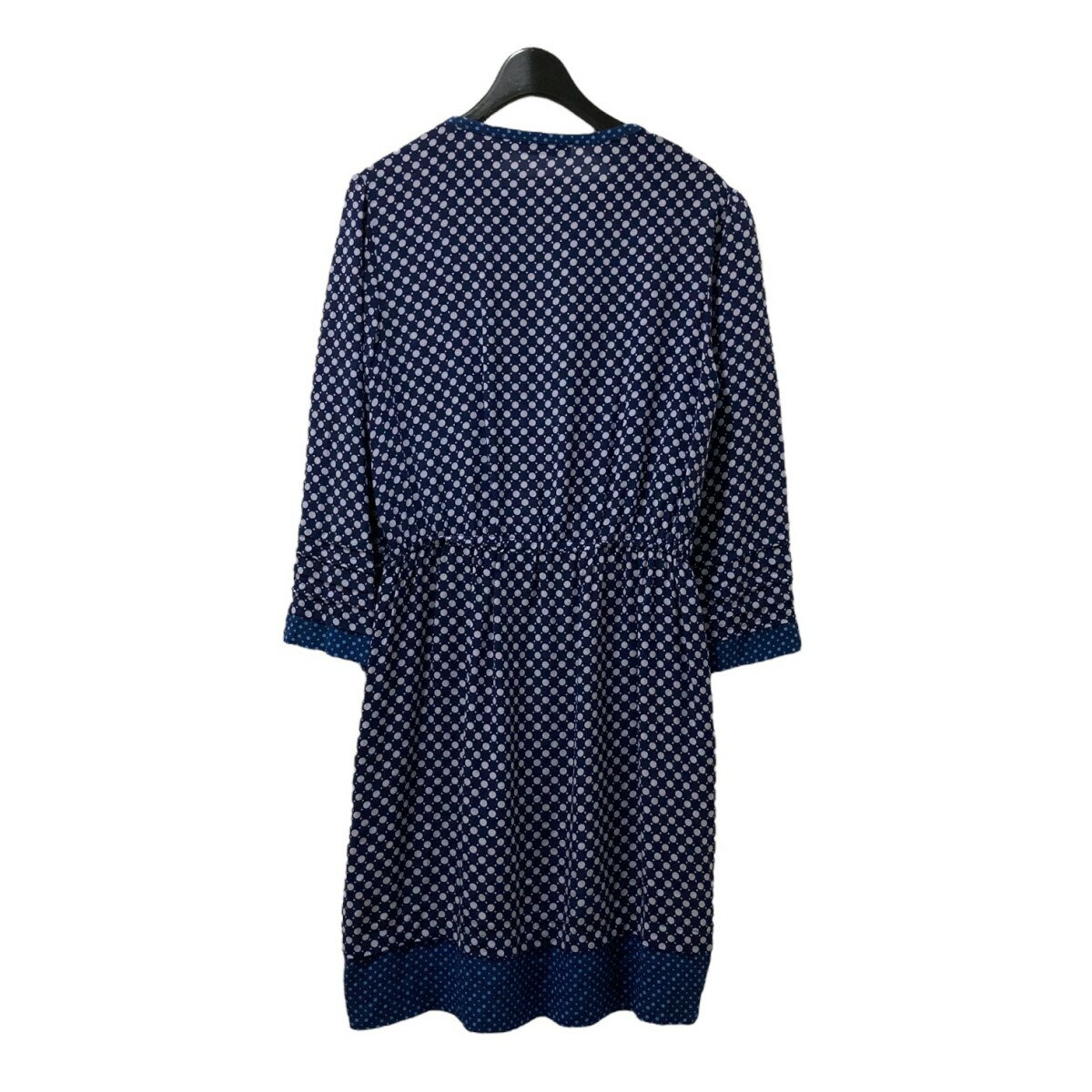 【中古】MAX＆Co．　ドット シルクフレアワンピース ネイビー サイズ：F38 【130425】（マックスアンドコー）