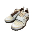 【中古】NIKE×Travis ScottZoom Field Jaxx White and Light Chocolate ローカットスニーカー HQ3073-100 ブラウン サイズ:26.5【価格見直し】