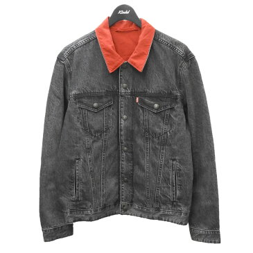 【中古】NIKE JORDAN BRAND×Levis 「Trucker Jacket」 リバーシブルデニムジャケット ブラック×レッド サイズ:M 【200521】(ナイキジョーダンブランド×リーバイス)