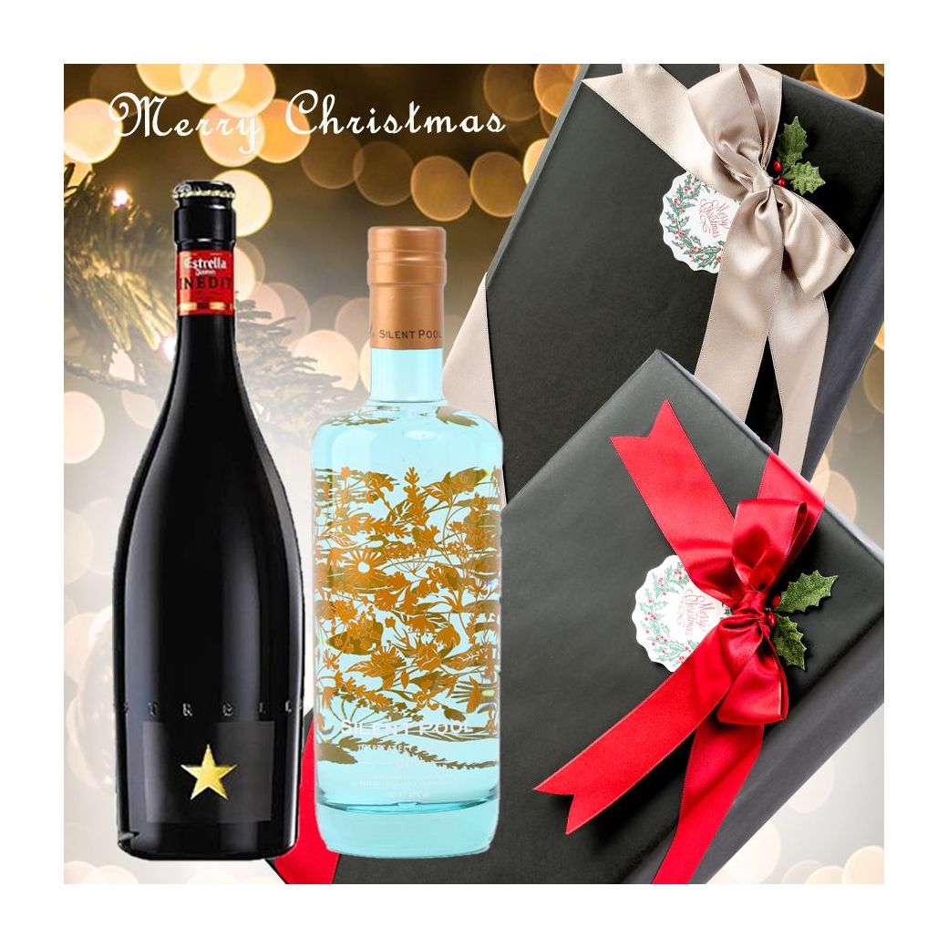 X'mas クリスマス ギフト ラッピング お酒ギフトイネディット＆ サイレントプール ジン 2本セット 高級 ビール 金賞 飲み比べセット おしゃれ プレゼント #christmas159 alc