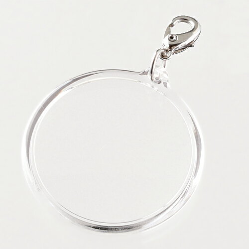 【ハメパチ】自分で作るオリジナル写真キーホルダー 手作りキット 丸形 20mm プチタイプ フックホルダー 50個入り　[D:N]