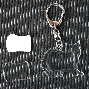 自分で作るオリジナル写真入りストラップ 手作りキット 猫型 レギュラー ナスカンキーホルダー 100個入り 【お買い得 割引価格】