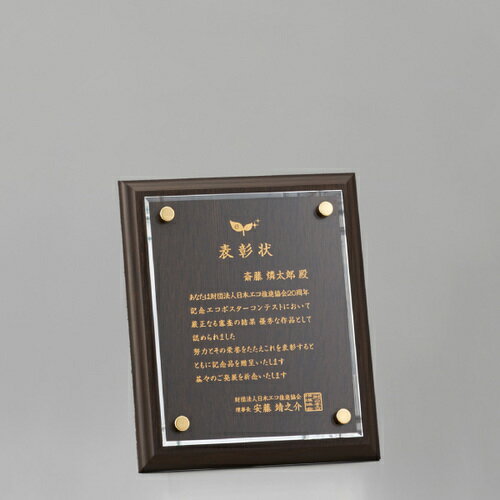 アクリル板付木製楯 84H33-01C ★高さ200mm