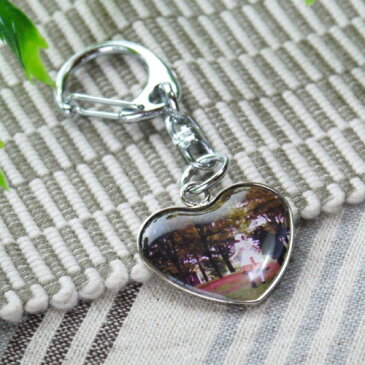 ★【ドームシール】自分で作るオリジナル写真入りストラップ ハート型 ナスカンキーホルダー 100個入り 【お買い得 割引価格】