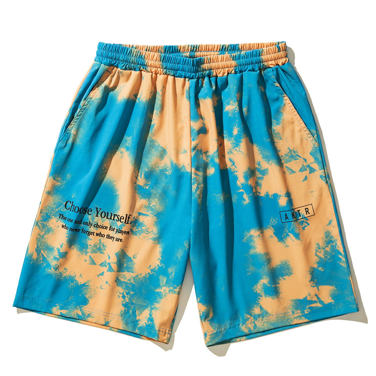 【20%OFF】【ラスト1点 サイズ:XL】AKTR MIXTURE TIEDYE SHORTS(BLUE)(アクター ミクスチャー タイダイ ショーツ)【メンズ】【パンツ ハーフパンツ ショーツ バスケ ユニフォーム タイダイ柄 ストリート】【23SS】