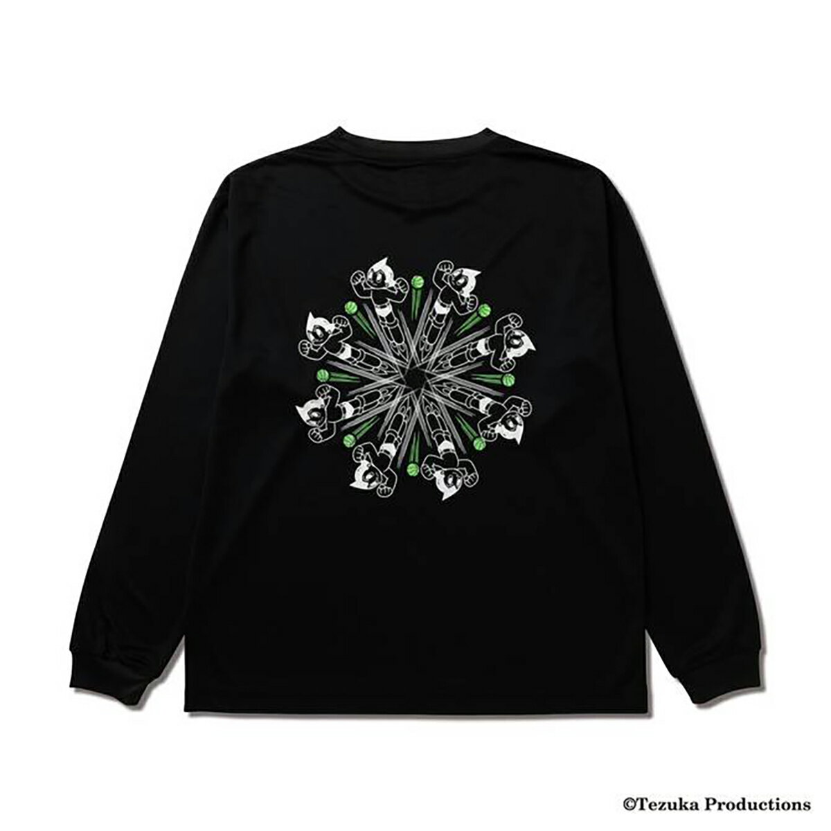 AKTR ATOMxAKTR POLY L/S TEE(BLACK)(アクター アトム×アクター ポリ ロングスリーブティー)【メンズ レディース】【長袖Tシャツ 鉄腕アトムコラボ バックプリント ワンポイント】【24SS】