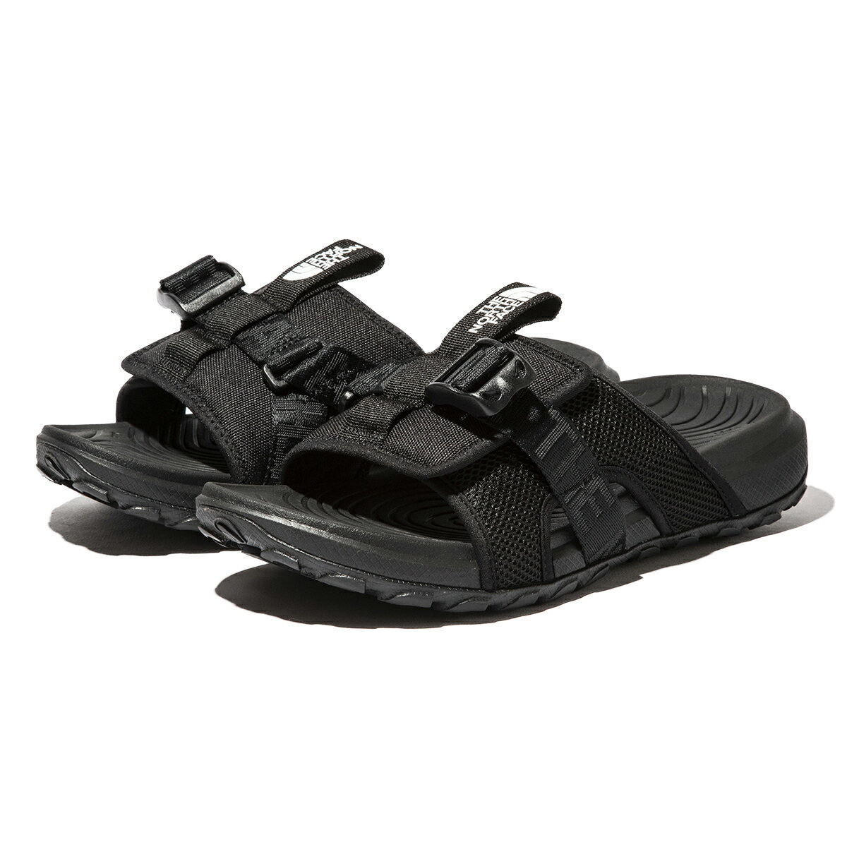 楽天Kinetics【pt15倍 20日1:59まで】THE NORTH FACE EXPLORE CAMP SLIDE（TNFブラック×TNFブラック）（ザ・ノース・フェイス エクスプローラー キャンプ スライド）【メンズ】【サンダル メッシュ素材 アジャスタベルト付き クッション性】【25SS】