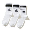 adidas Originals 3 STRIPES CREW SOCK 3 PAIR PACK(WHITE)(AfB_X IWiX ~bhJbg N[\bNX 3g)yY fB[XzyC N[ |CgSzy24SSz