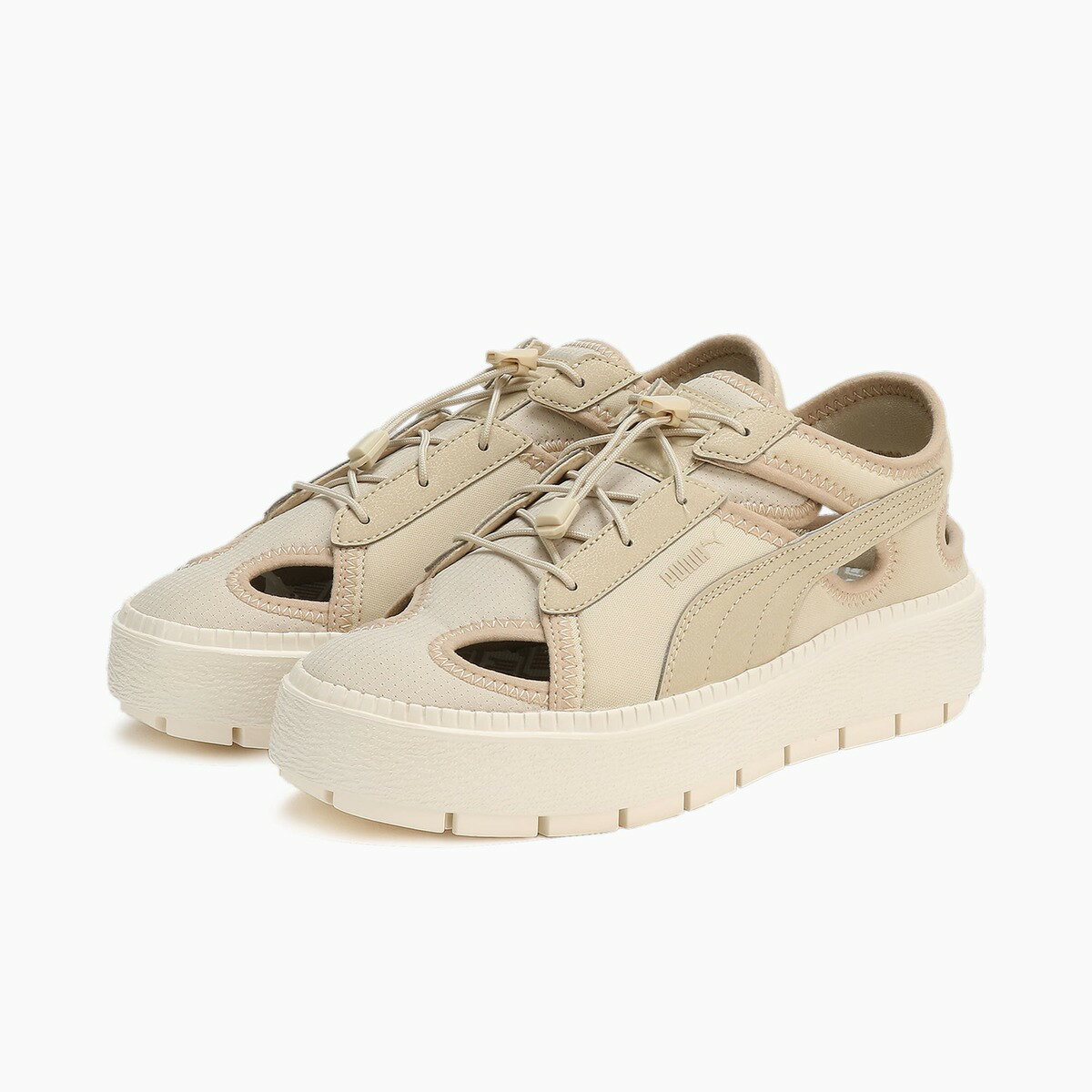 PUMA PLATFORM TRACE LITE MULE MU(パティ/フロステッドアイボリー)(プーマ プラットフォーム トレース ライト ミュール MU)【レディース】【ミュールスニーカー 厚底 メッシュ】【24SS】