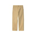 Carhartt WIP SINGLE KNEE PANT(Bourbon (aged canvas))(カーハートワークインプログレス シングル ニー パンツ)【メンズ レディース】【ズボン ワークパンツ ストレートシルエット 12オンス】【24SS】