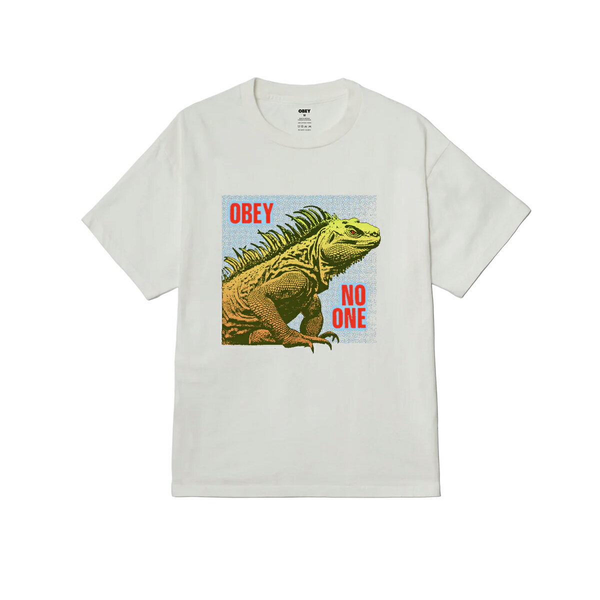 【30%OFF】OBEY NO ONE REPTILE PIGMENT BOX T-SHIRT(PIGMENT VINTAGE WHITE)(オベイ ノーワン レプタイル ピグメント ボックスTシャツ)【メンズ】【半袖Tシャツ グラフィック ヘビーウェイト ビンテージ風】【25SS】