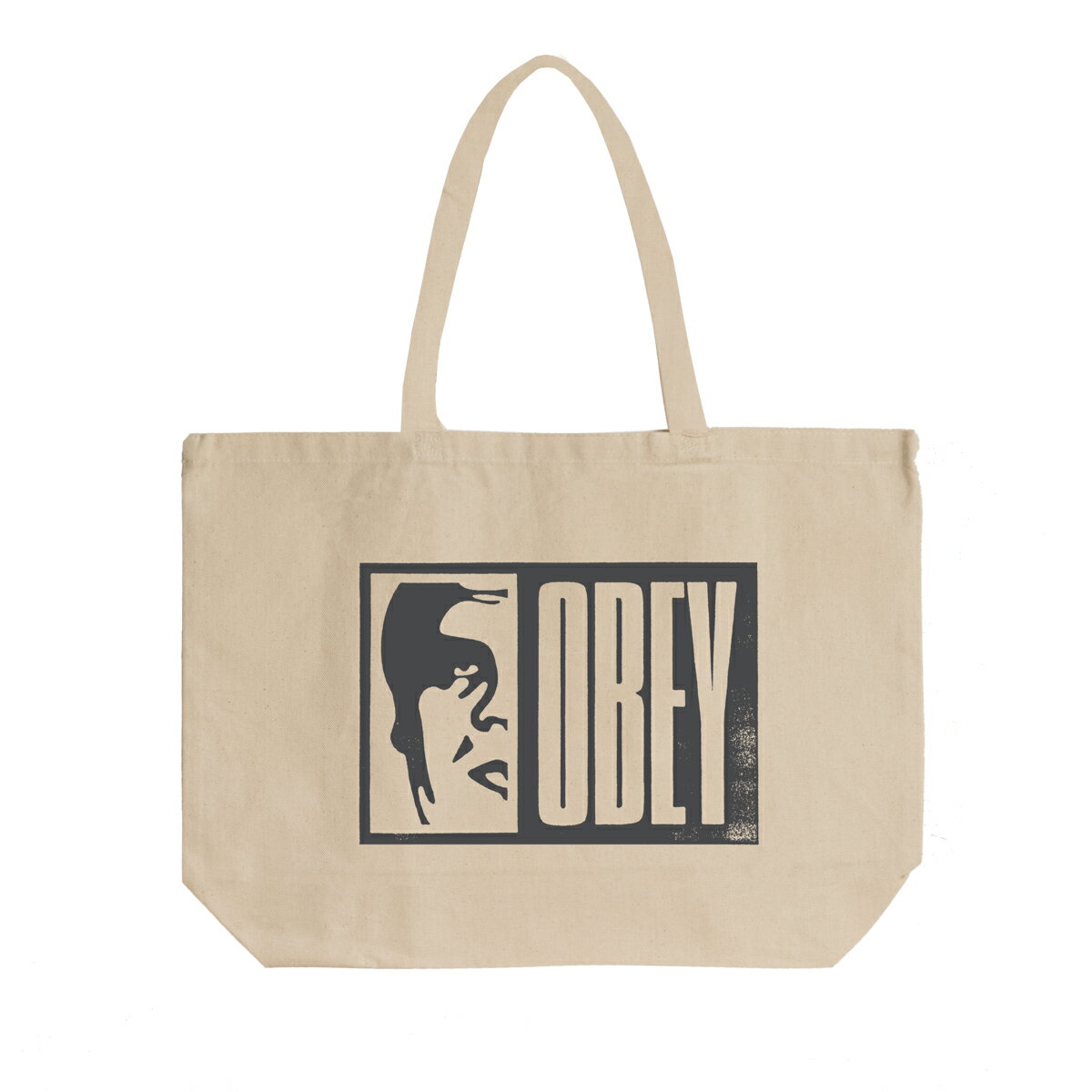 【30%OFF】OBEY HALF ICON JUMBO TOTE(NATURAL)(オベイ ハーフアイコン ジャンボ トート)【メンズ】【鞄 トートバッグ グラフィック シンプル】【25SS】