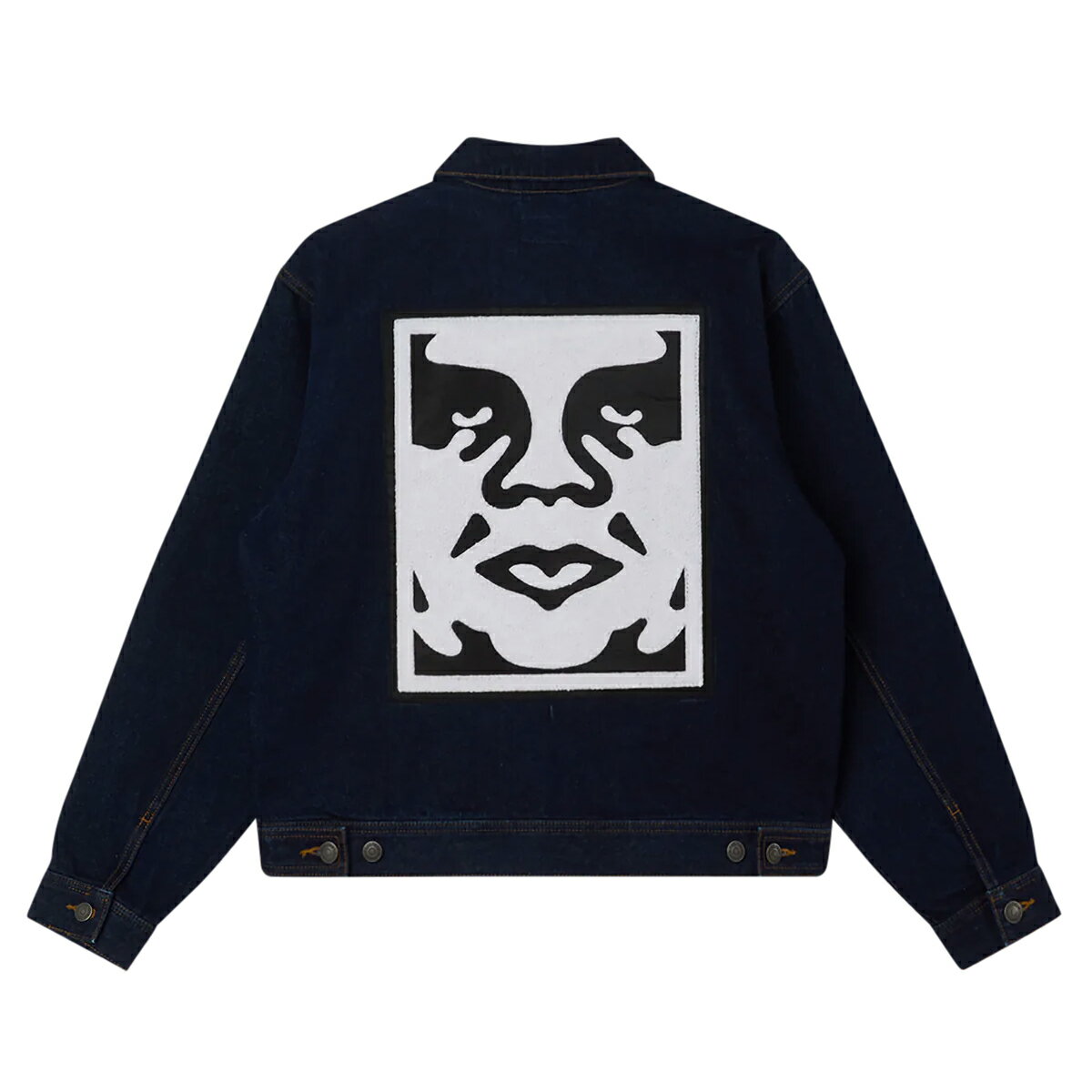 【ラスト1点】【30%OFF】OBEY ICON HARDWORK ZIP UP JACKET(RINSE INDIGO)(オベイ アイコン ハードワーク ジップアップ ジャケット)【メンズ】【アウター ジャケット ワーク シンプル】【25SS】