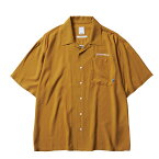 Liberaiders CNG RICKSHAW RAYON S/S SHIRT(MUSTARD)(リベレイダース CNG リックショー レーヨン ショートスリーブシャツ)【メンズ】【オープンカラーシャツ 半袖 バックプリント 刺繍】【24SS】