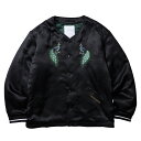【ラスト1点 サイズ:M】【30%OFF】Liberaiders SOUVENIA JACKET(BLACK)(リベレイダース スーベニアジャケット)【メンズ レディース】【ブルゾン スーベニアジャケット ノーカラー 中綿 レーヨン 刺繍】【24FW】