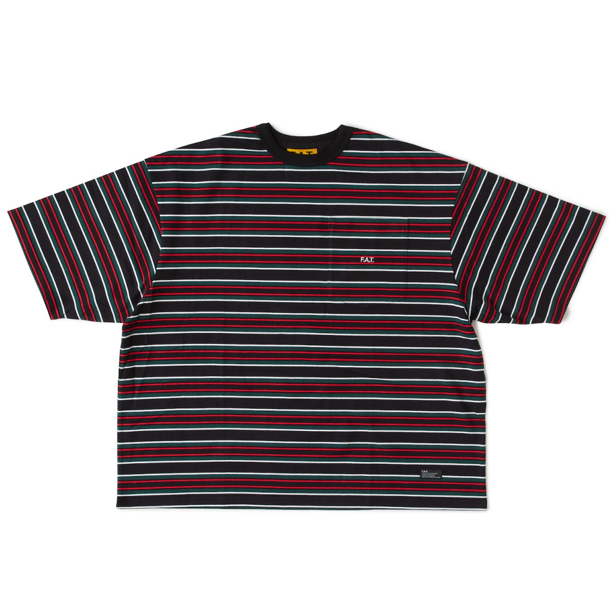 【30%OFF】F.A.T. GIGANDA(BLACK)(エフエイティー ギガンダ)【メンズ】【半袖Tシャツ ボーダー 胸ポケット ビッグシルエット】【24FW】