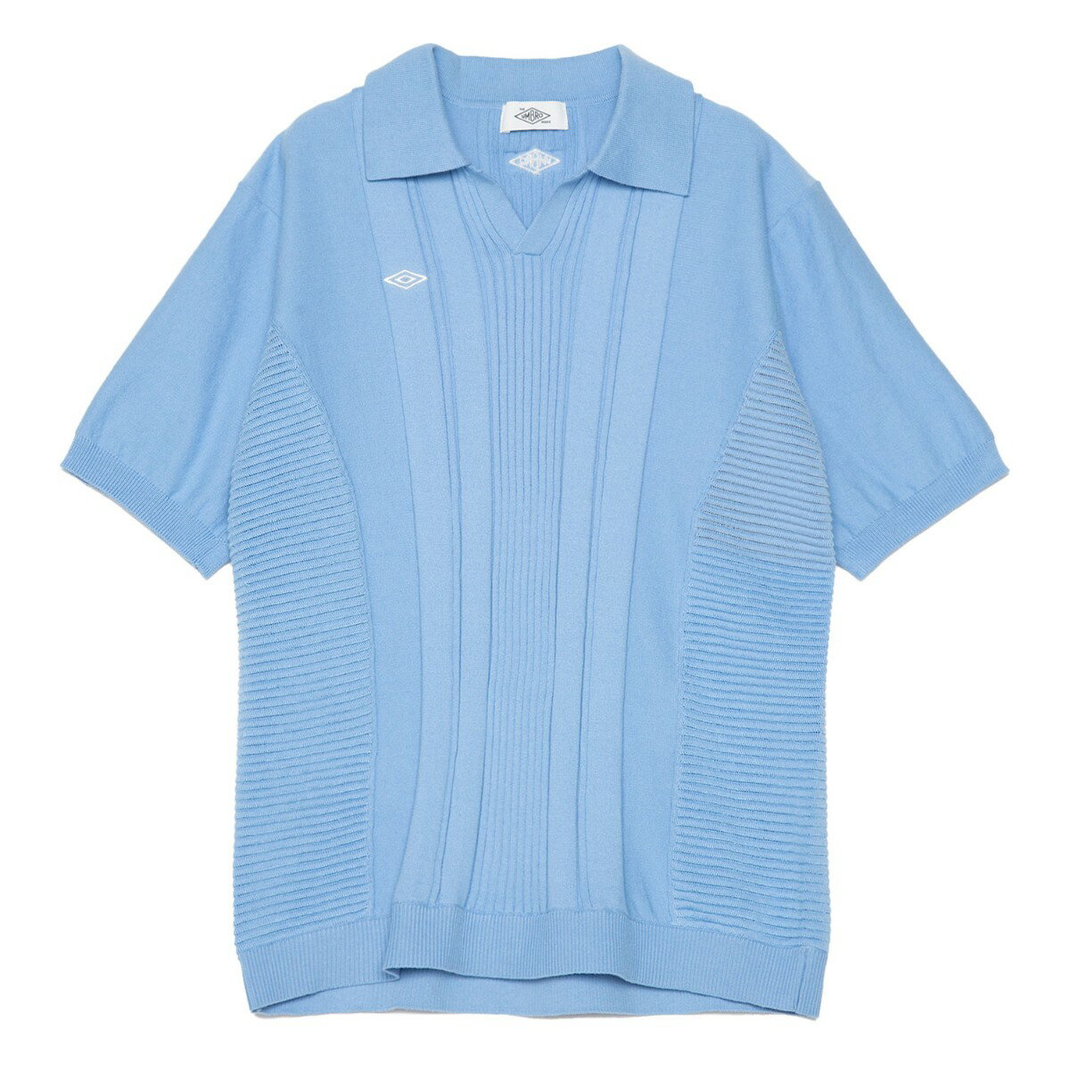 UMBRO HOUSE Knit game shirt(Sax)(アンブロハウス ニットゲームシャツ)【メンズ レディース】【スキッパーニットトップス ワンポイ...
