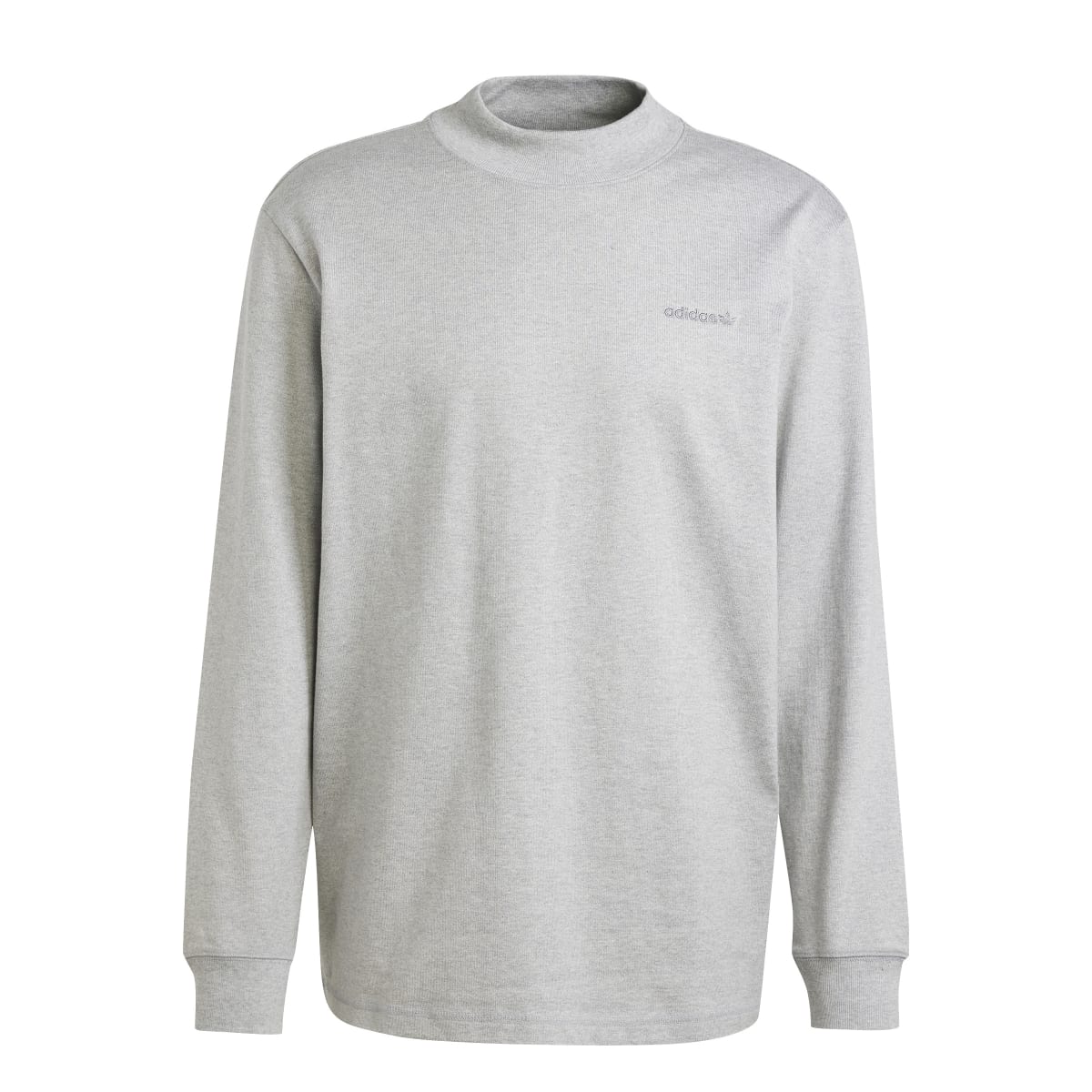 adidas Originals LONG SLEEVE MOCK NECK TEE(Medium Grey Heather)(ǥ ...